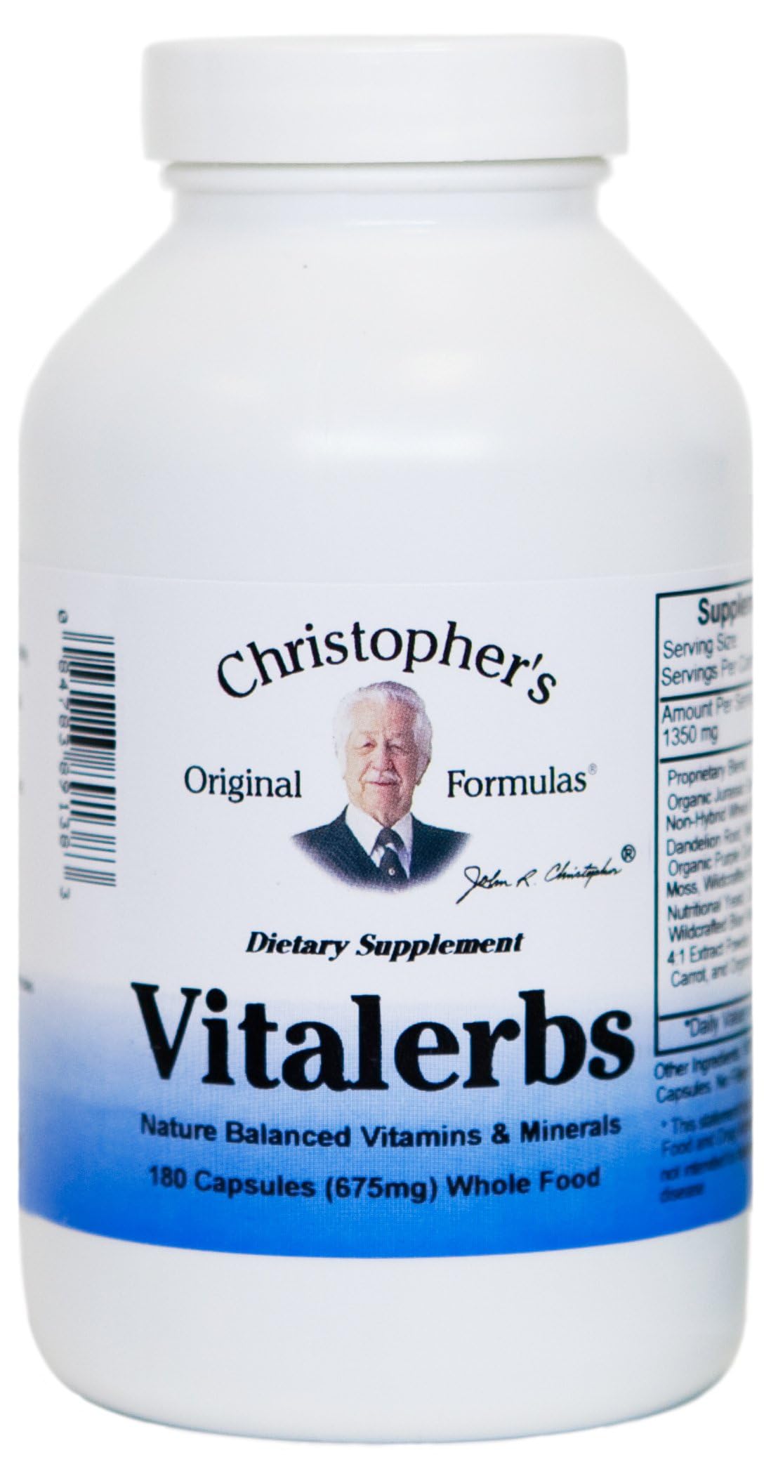 Christopher's Original Formulas Vitalerbs Nutrient-Rich Herbal Supplement Capsules 180
