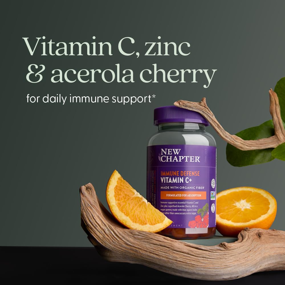 New Chapter Vitamin C+ Gummies, Citrus Flavored, Gummy 60