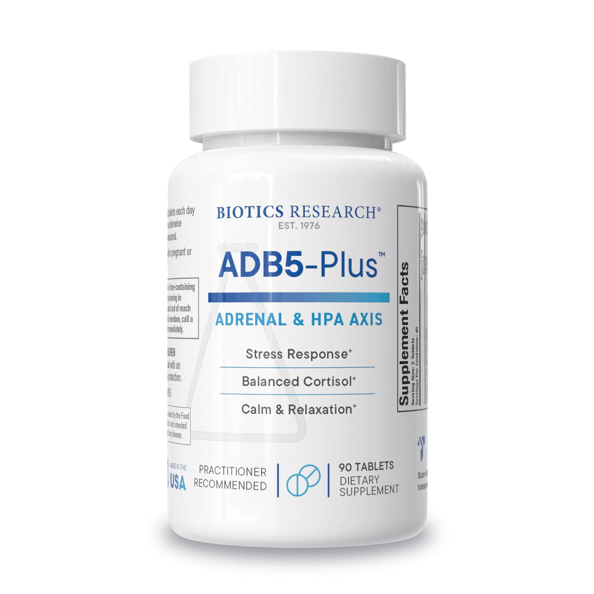BIOTICS RESEARCH ADB5-Plus Adrenal Support Tablets, 90 Count