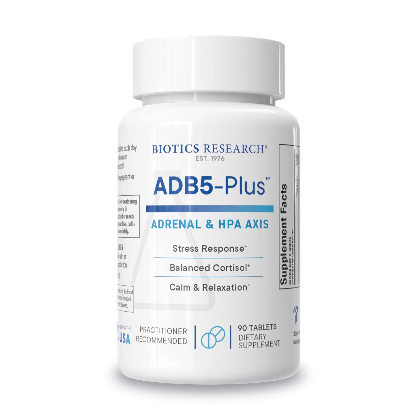 Biotics Research ADB5-Plus Adrenal Support Tablet, 90 Tablets