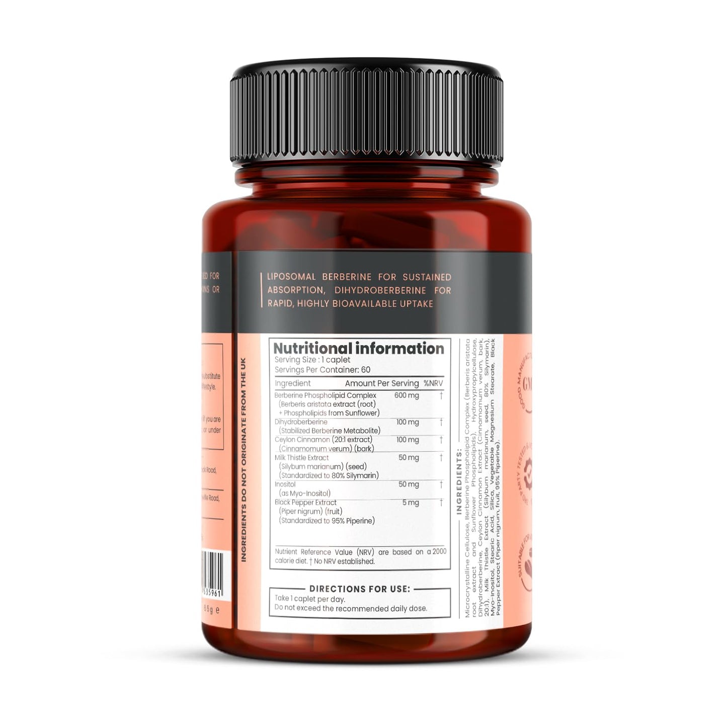 pureclinica Double Strength Berberine Complex Caplets 180