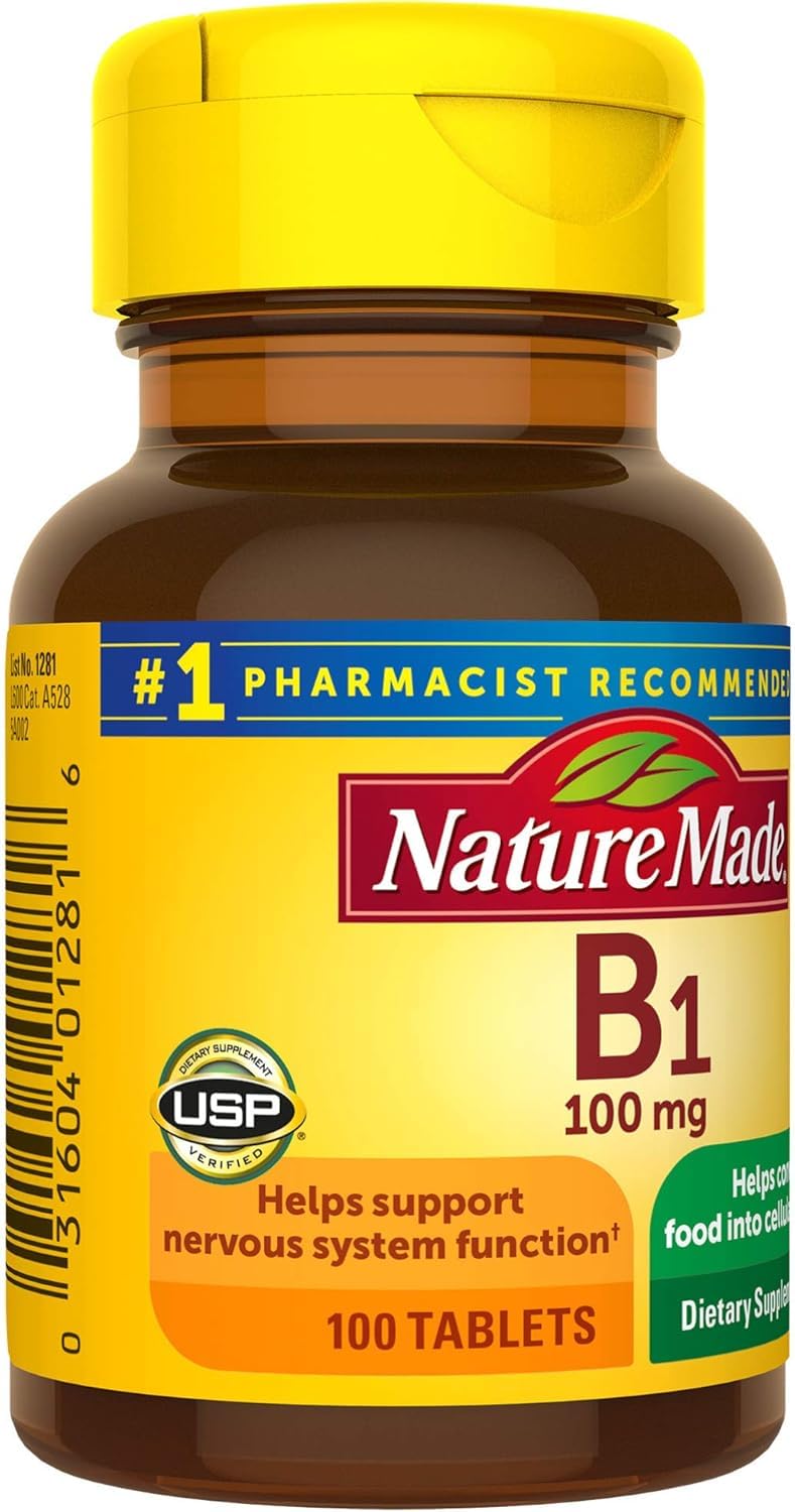 Nature Made Vitamin B1 100 mg Tablet, 99 Count