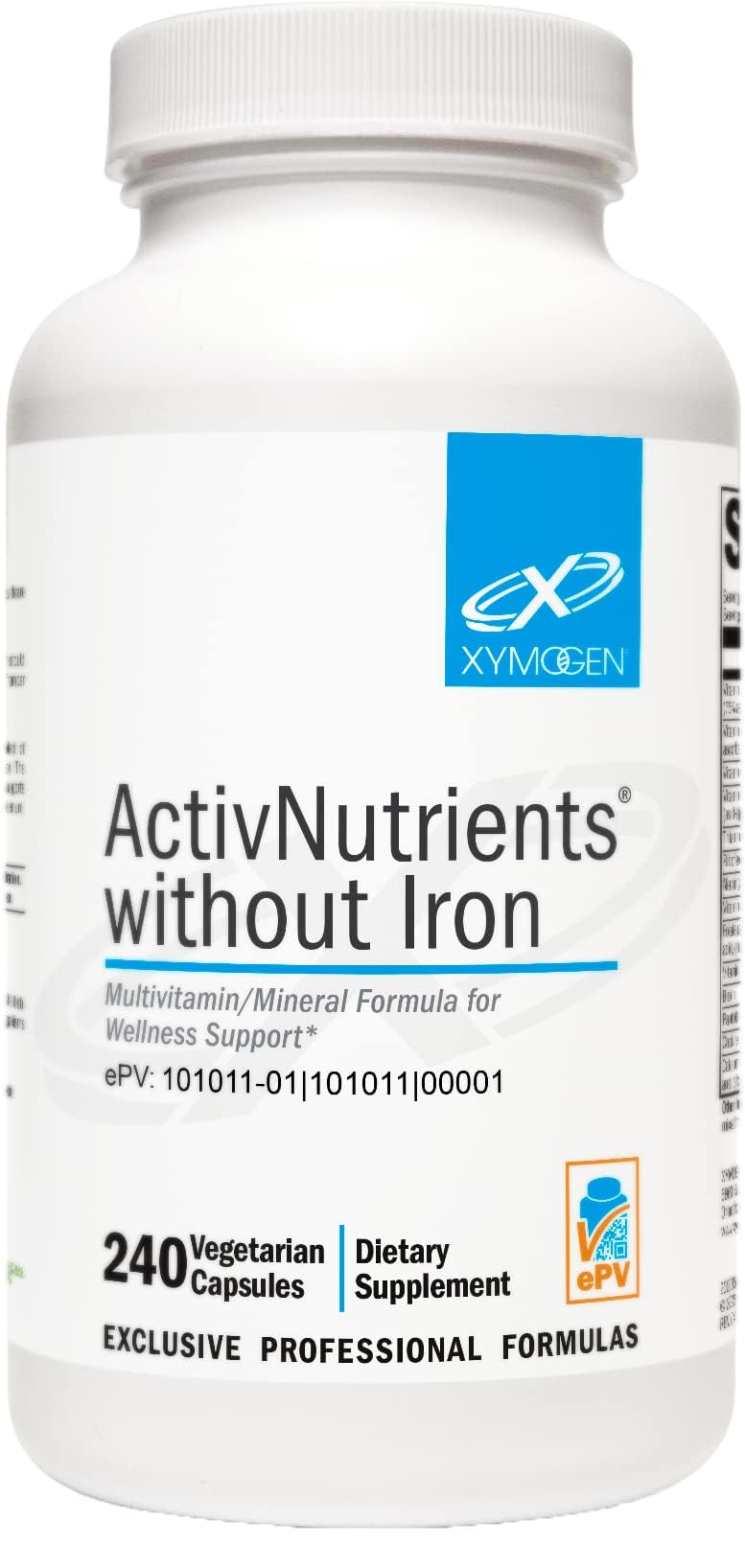 XYMOGEN ActivNutrients No Iron Multivitamin Capsules, 240 Count
