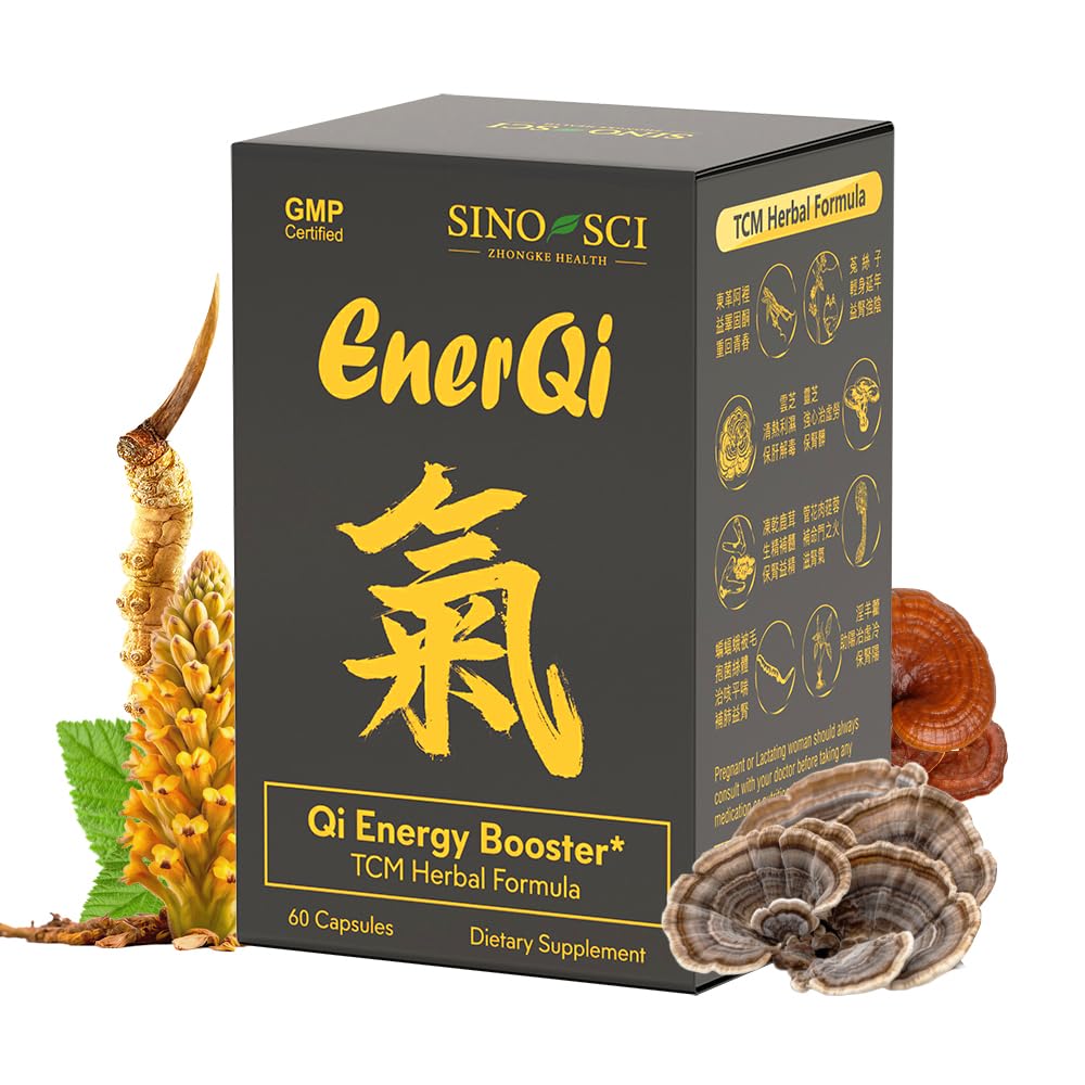 Sino-Sci EnerQi Softgels, Energy Booster & Support Stamina, Kidney Health Supplement, 60 Softgels