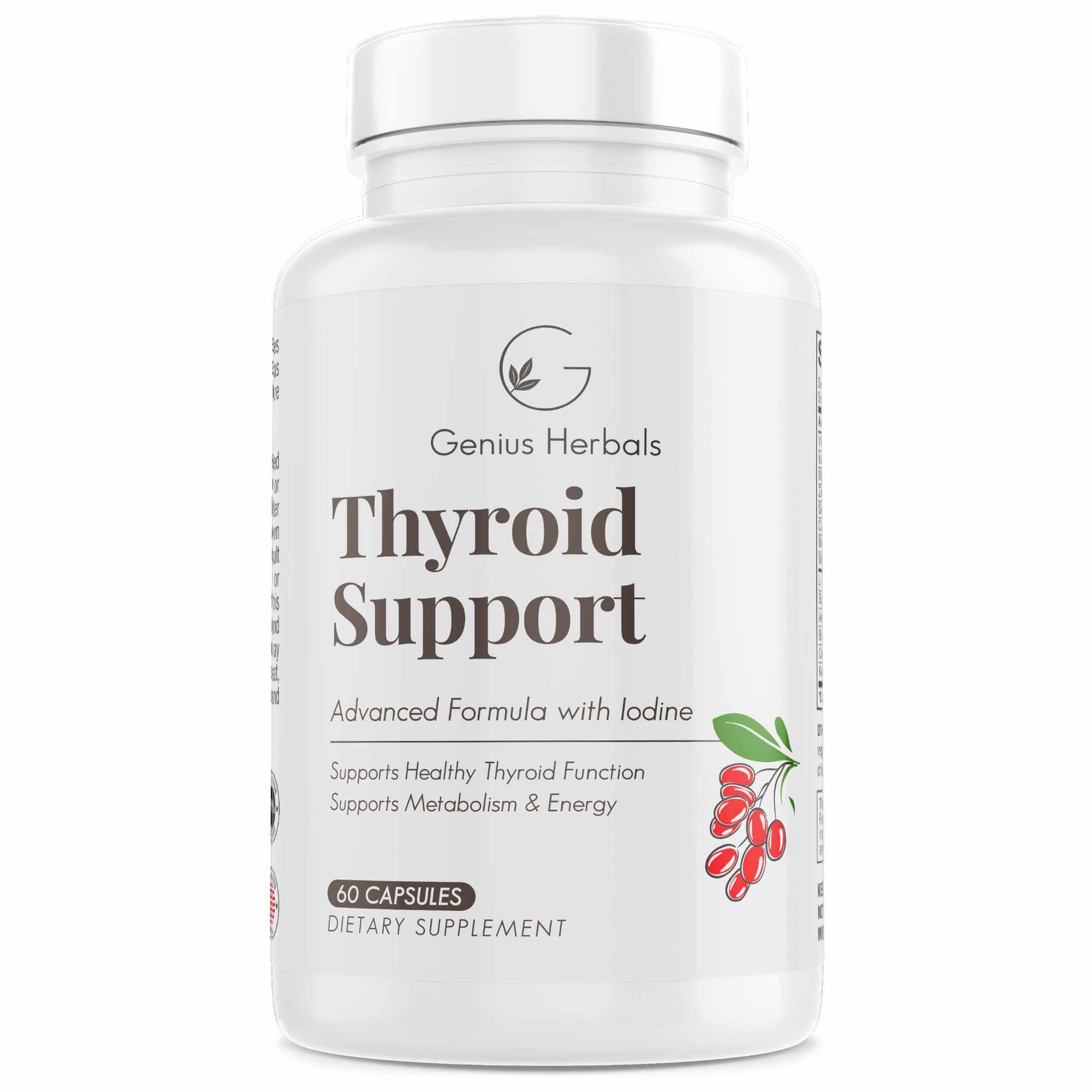 GENIUS HERBALS Thyroid Support Advanced Formula with Iodine Capsule 60 Count