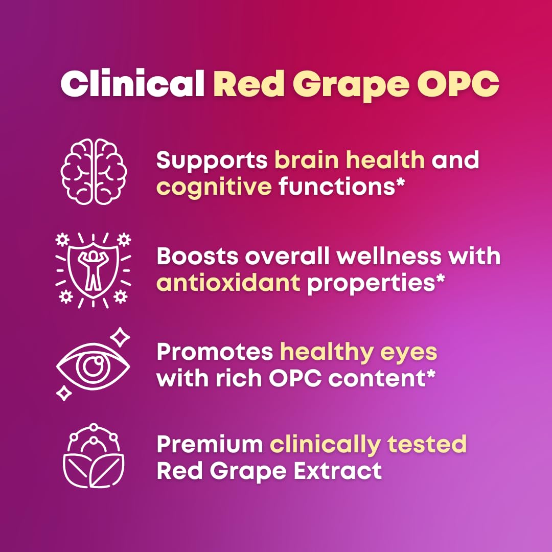 SOLNUVI Resveratrol Complex Capsule 90 Count with Cognigrape Red Grape Extract OPC Proanthocyanidins - Antioxidant & Brain Health Support