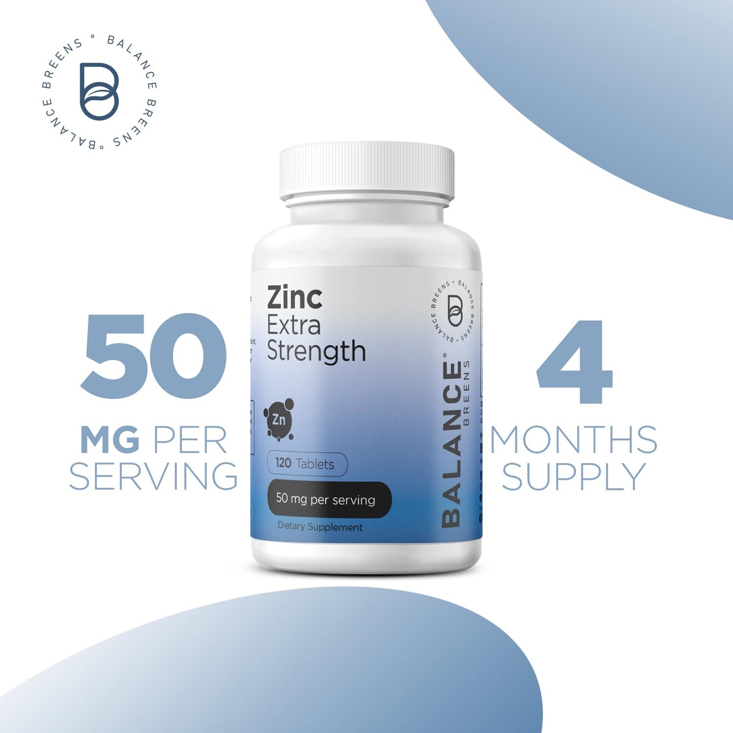 Balancebreens Zinc 50mg Vegetarian Tablets 1440 Tablets