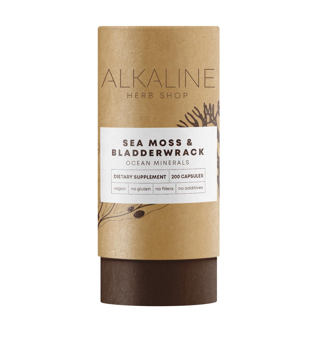Alkaline Herb Store Sea Moss & Bladderwrack Supplement Capsules, 200 Capsules