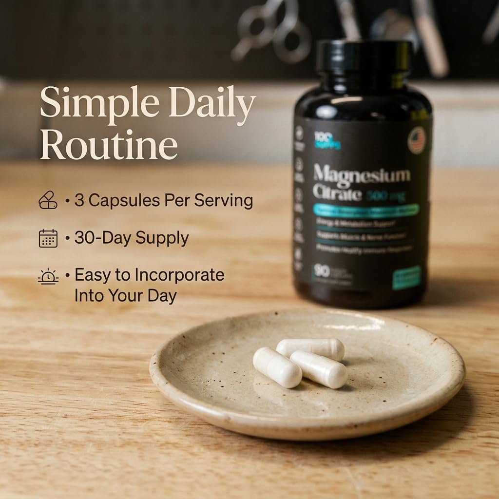 100 Supps Magnesium Citrate 500mg Capsule, 90 Capsules