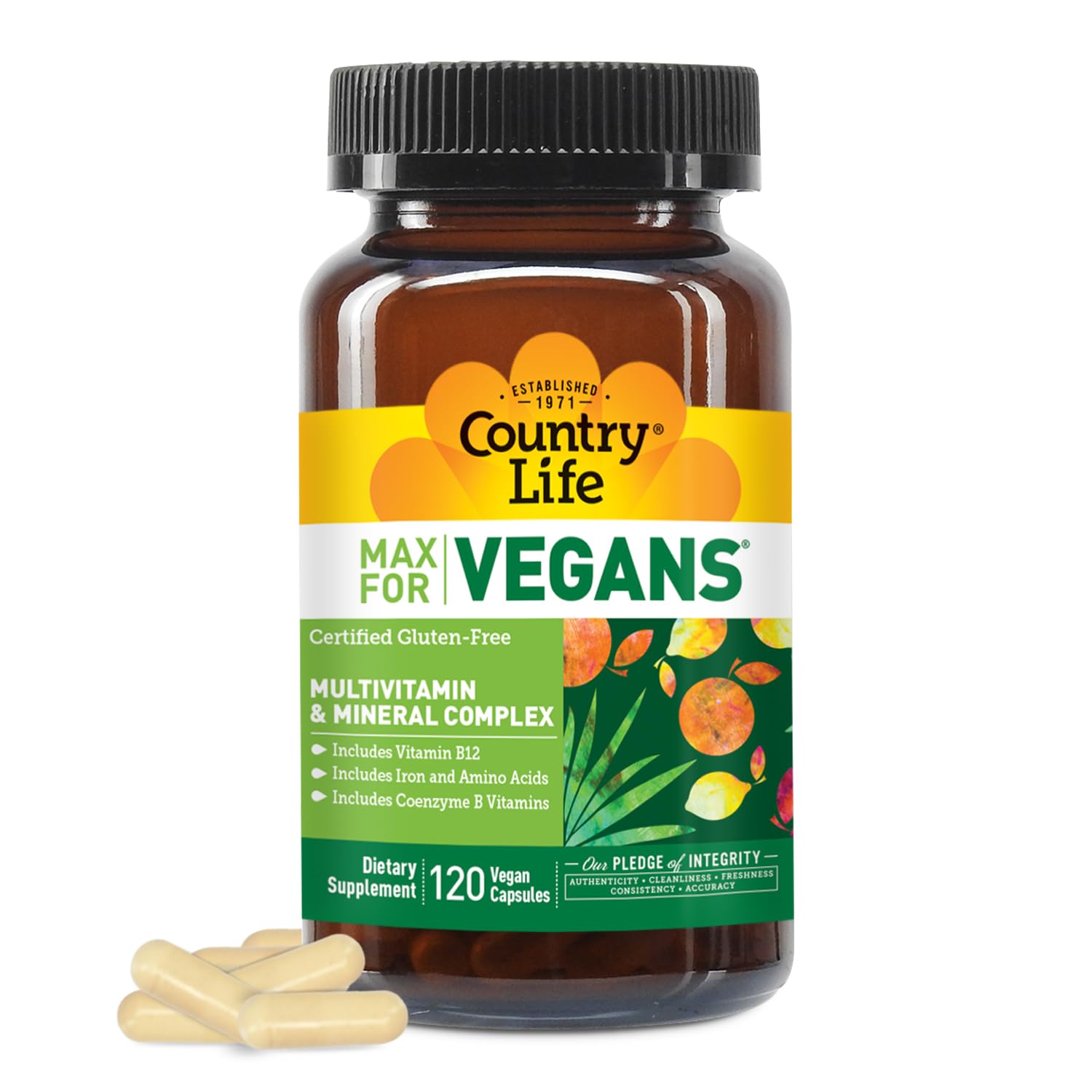 Country Life Max for Vegans Multivitamin Capsules 120 Capsules