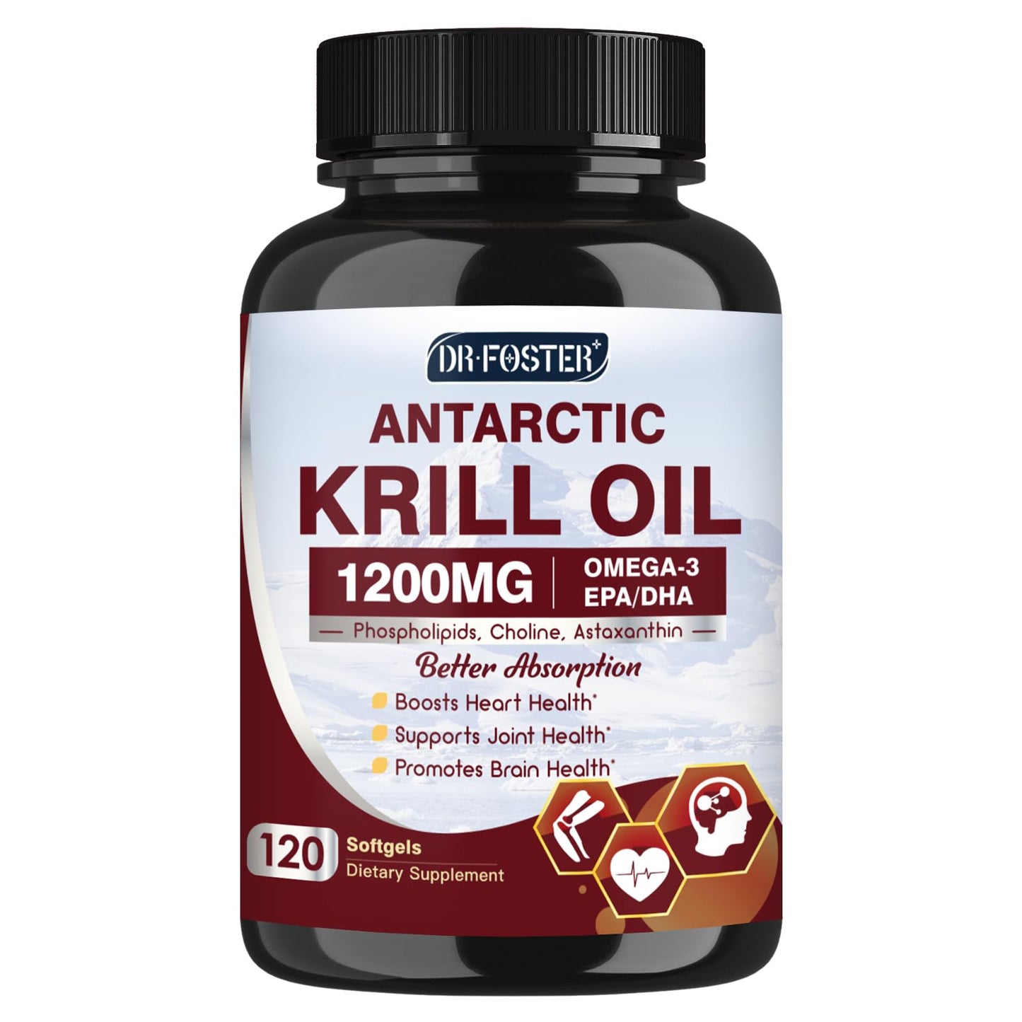 DRFOSTER Antarctic Krill Oil 1200 mg Softgels 120