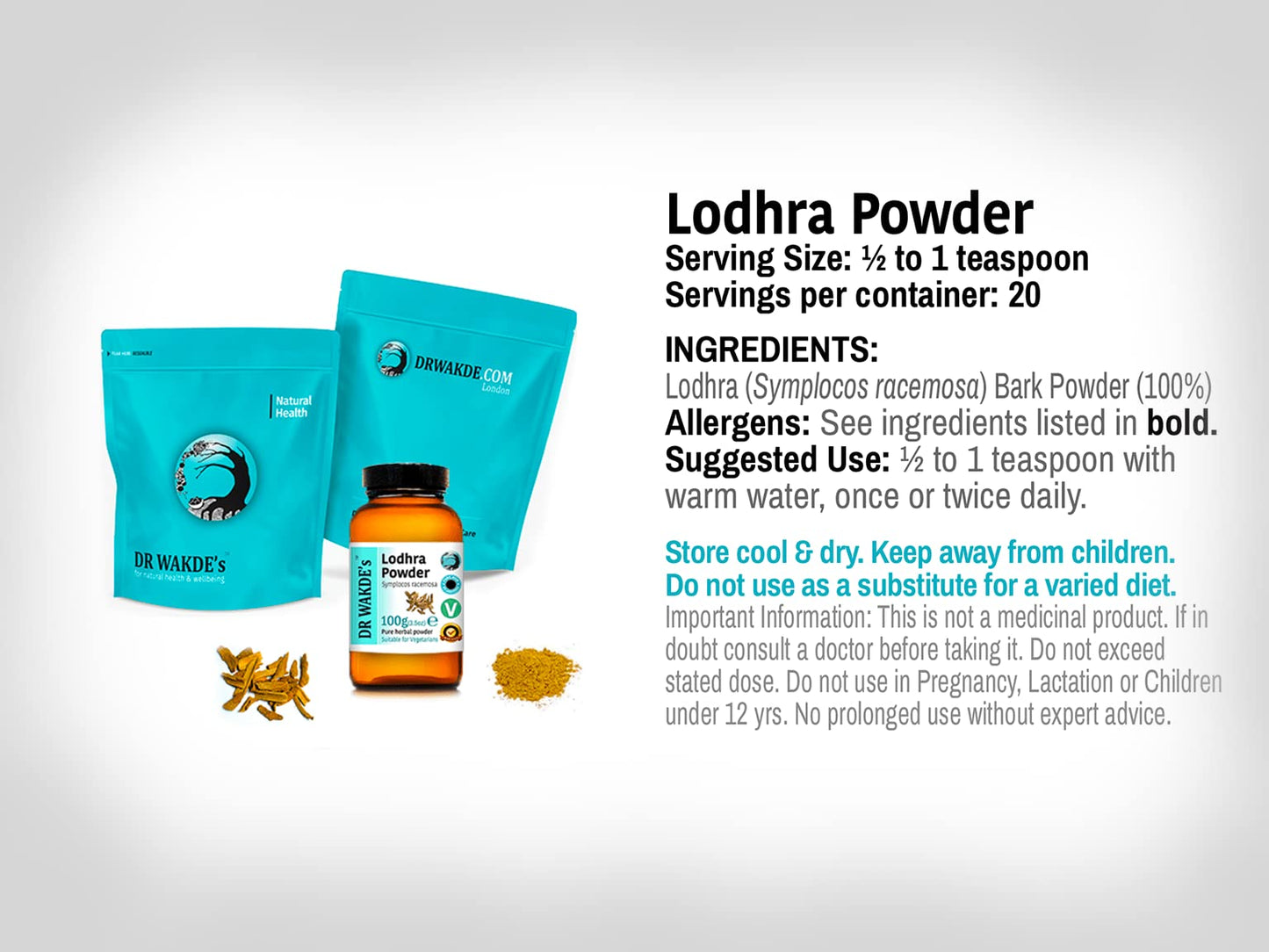 DR WAKDE's Lodhra Powder 17.64 Ounce