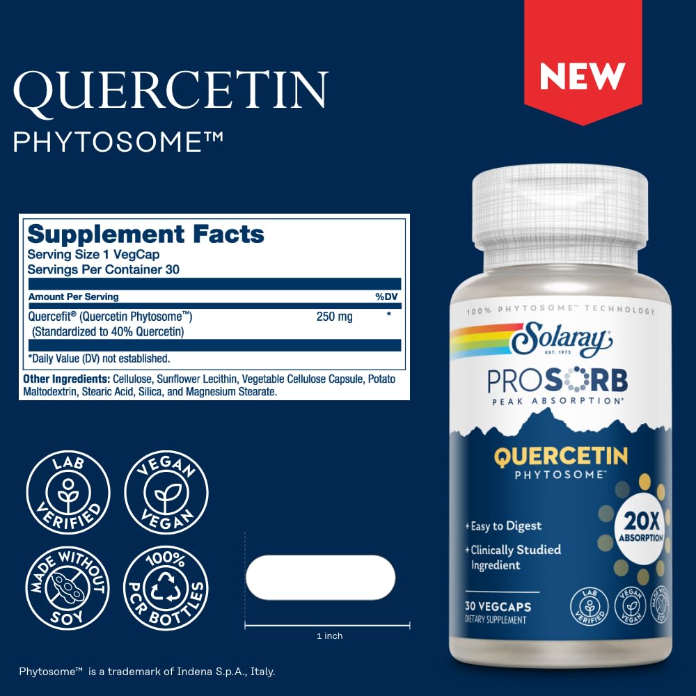 Solaray Quercetin Phytosome 250 mg Capsule, 30 Capsules