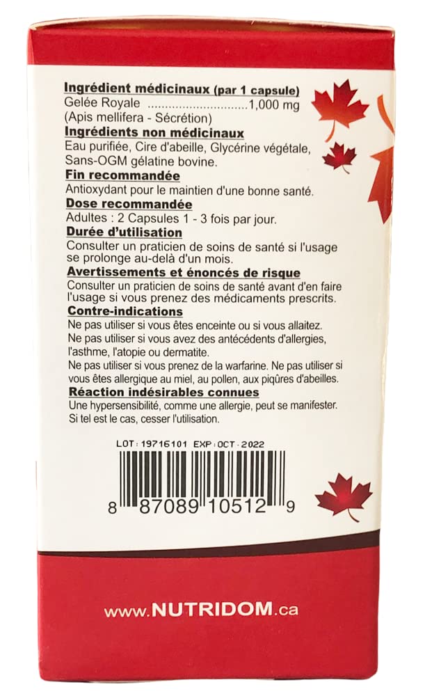 Nutridom Royal Jelly 1000mg Softgels, 120 Count