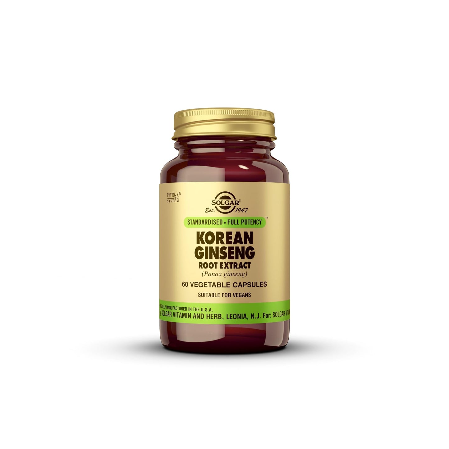 Solgar Korean Ginseng Root Extract Capsules, 60 Count