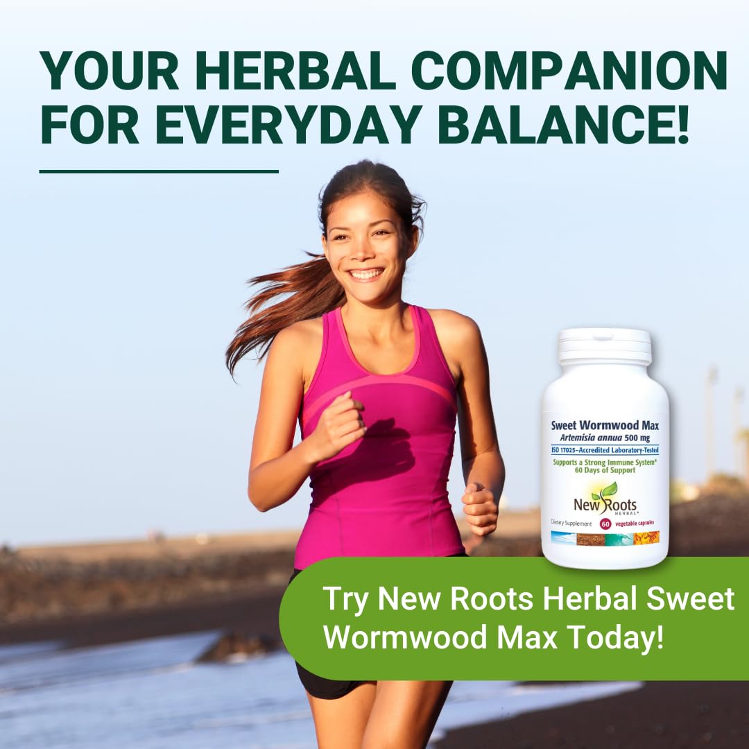 New Roots Herbal Sweet Wormwood Extract Supplement (500 mg) Veg Capsules, 60 Count
