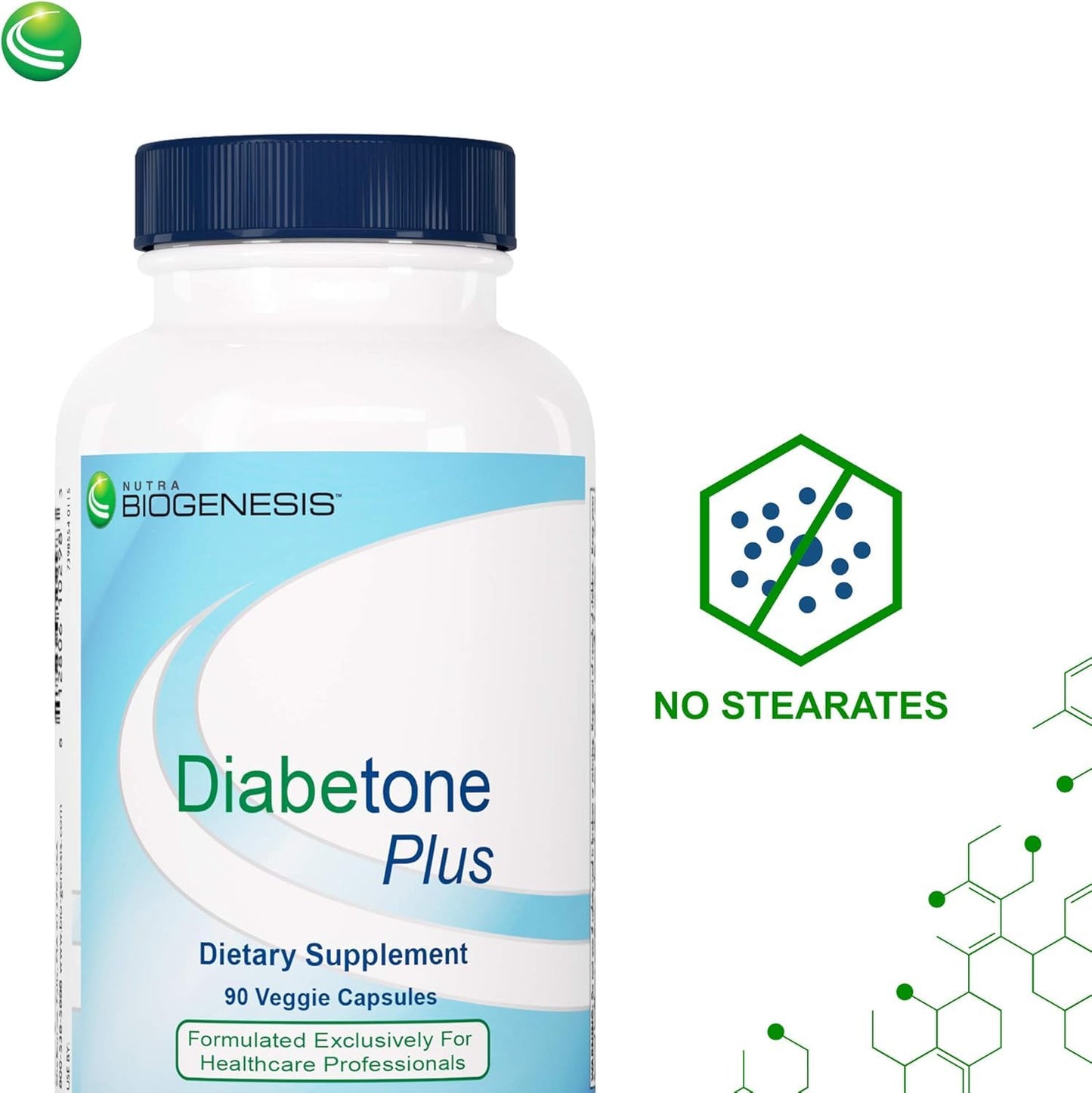 Nutra BioGenesis Diabetone Plus Metabolic Support Supplement with Cinnamon, Gymnema, Inositol & Bitter Melon, Herbal Balance Complex for Women & Men, 90 Capsules