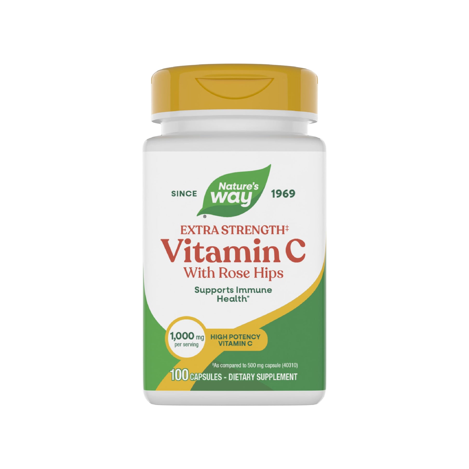 Nature's Way Vitamin C with Rose Hips Extra Strength Capsules, 100 Count