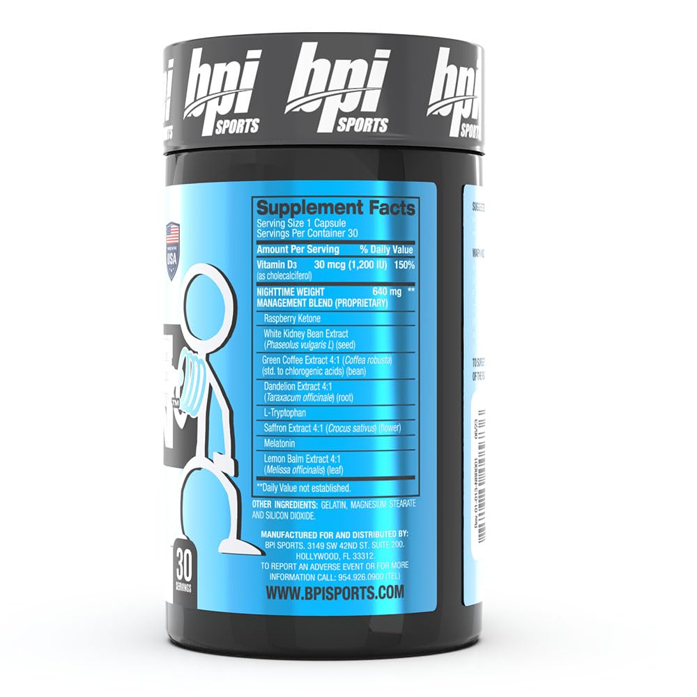 BPI Sports Nite Burn Nighttime Fat Burner & B4 Extra-Strength Fat Burner Capsules Bundle, 60 Servings