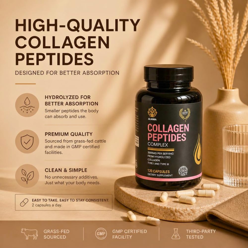 ALNIMA Collagen Peptides Complex Capsules, 120 Capsules