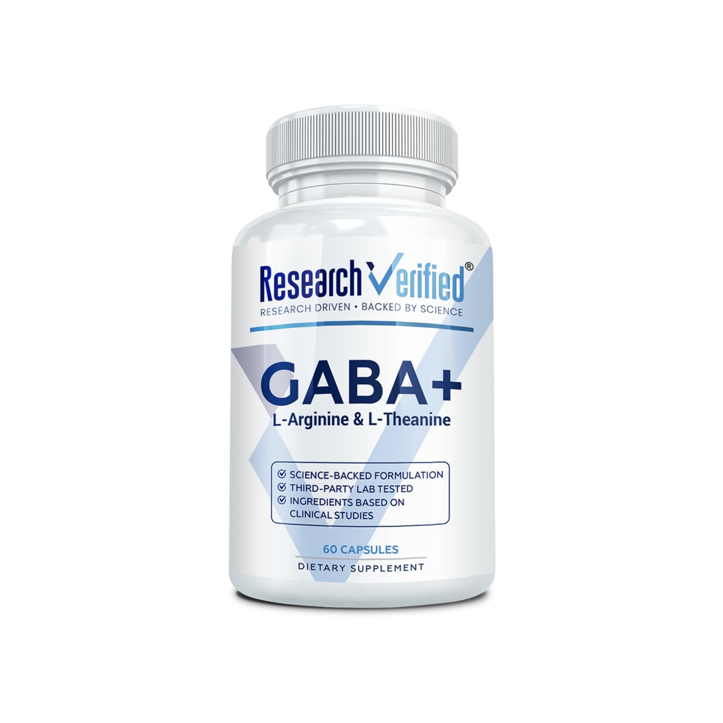 Research Verified GABA+ Relaxation, Mood, Sleep - 600mg GABA, L-Arginine, L-Theanine, P5P, BioPerine Capsule 60 Count