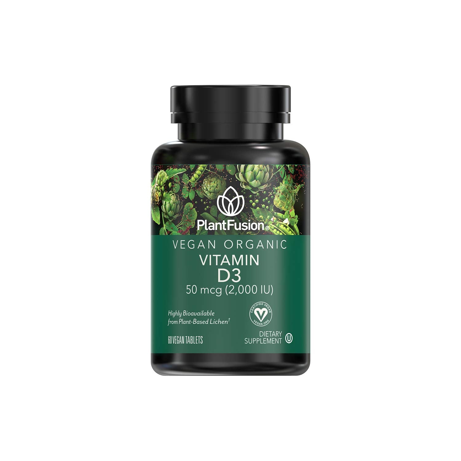PlantFusion Vegan Vitamin D3 2000IU Tablet, 60 Tablets