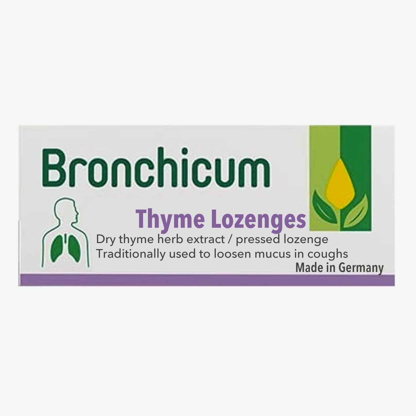 Generic Bronchicum Thymian Thyme Throat Lozenges 20 Count