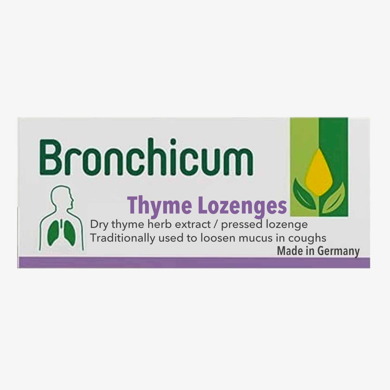 Generic Bronchicum Thymian Thyme Throat Lozenges 20 Count