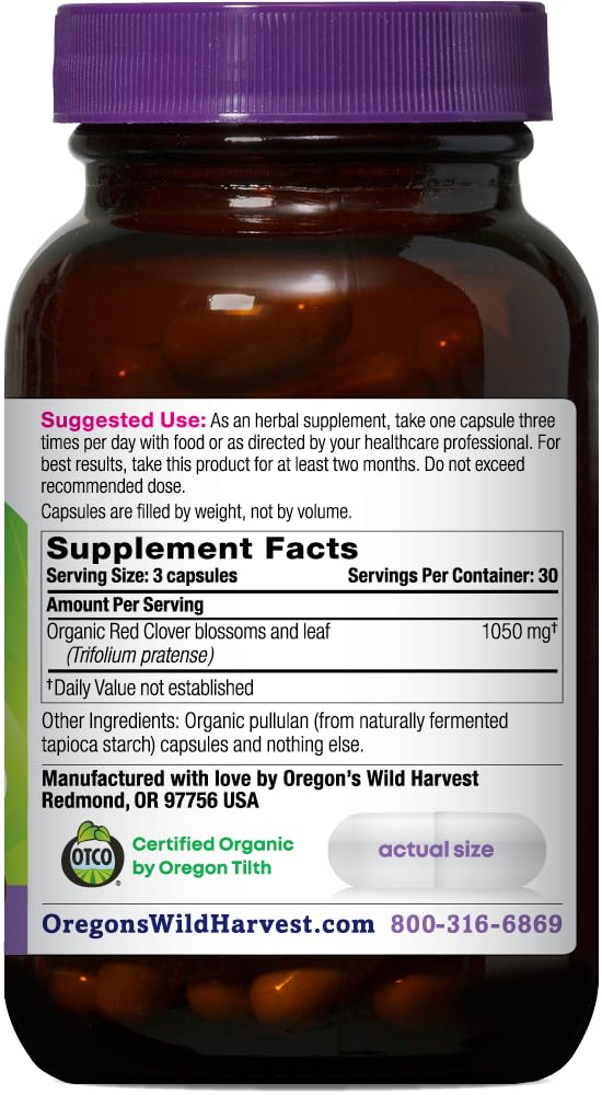 Oregon's Wild Harvest Red Clover Capsules, 90 Count