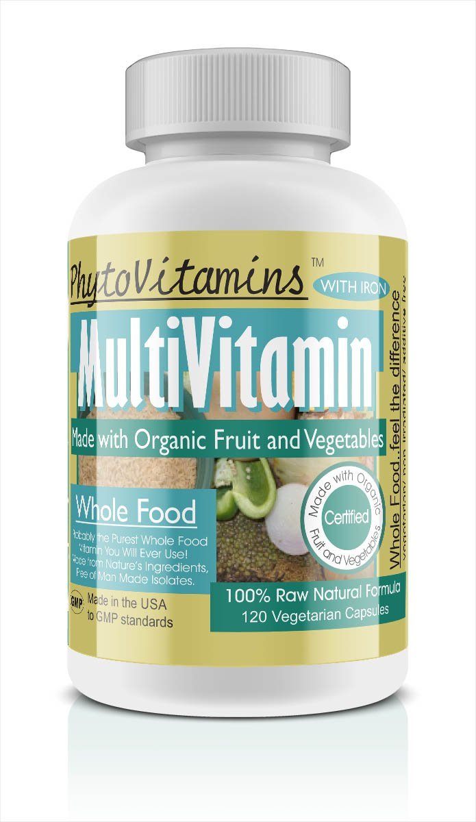 Nature's Brands Organic Whole Food MultiVitamin + Iron Capsules, 120 Capsules