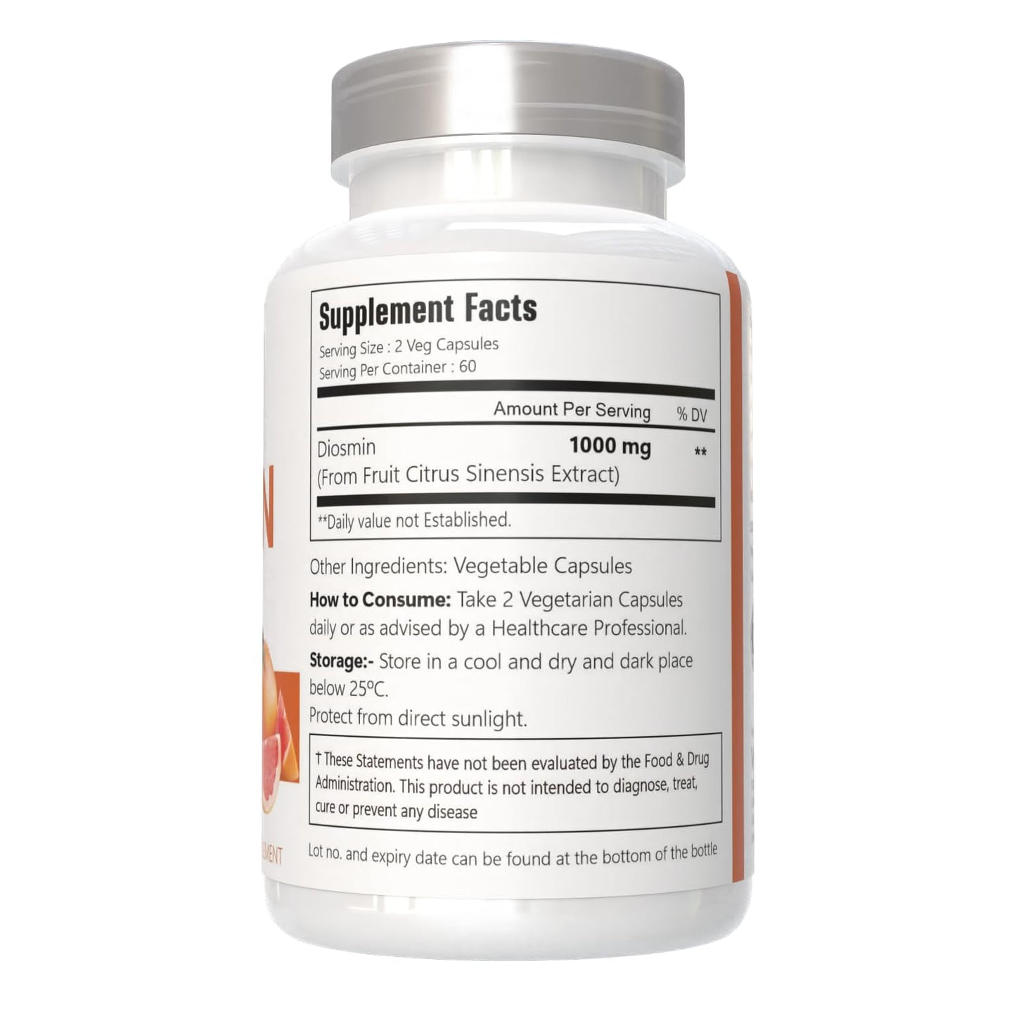 VitaCosmoX Diosmin Capsules 120 Count
