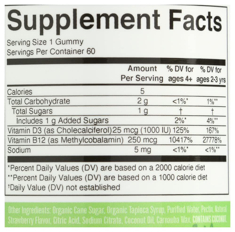 MARYRUTH'S Vitamin D3 B12 Capsule, 60 Capsules