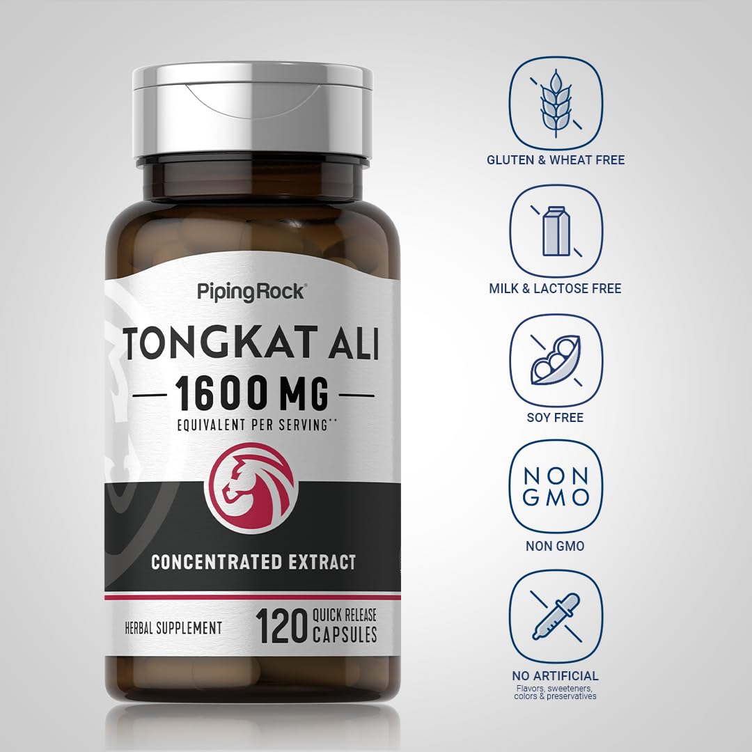 Piping Rock Tongkat Ali Longjack Extract Capsule, 120 Count