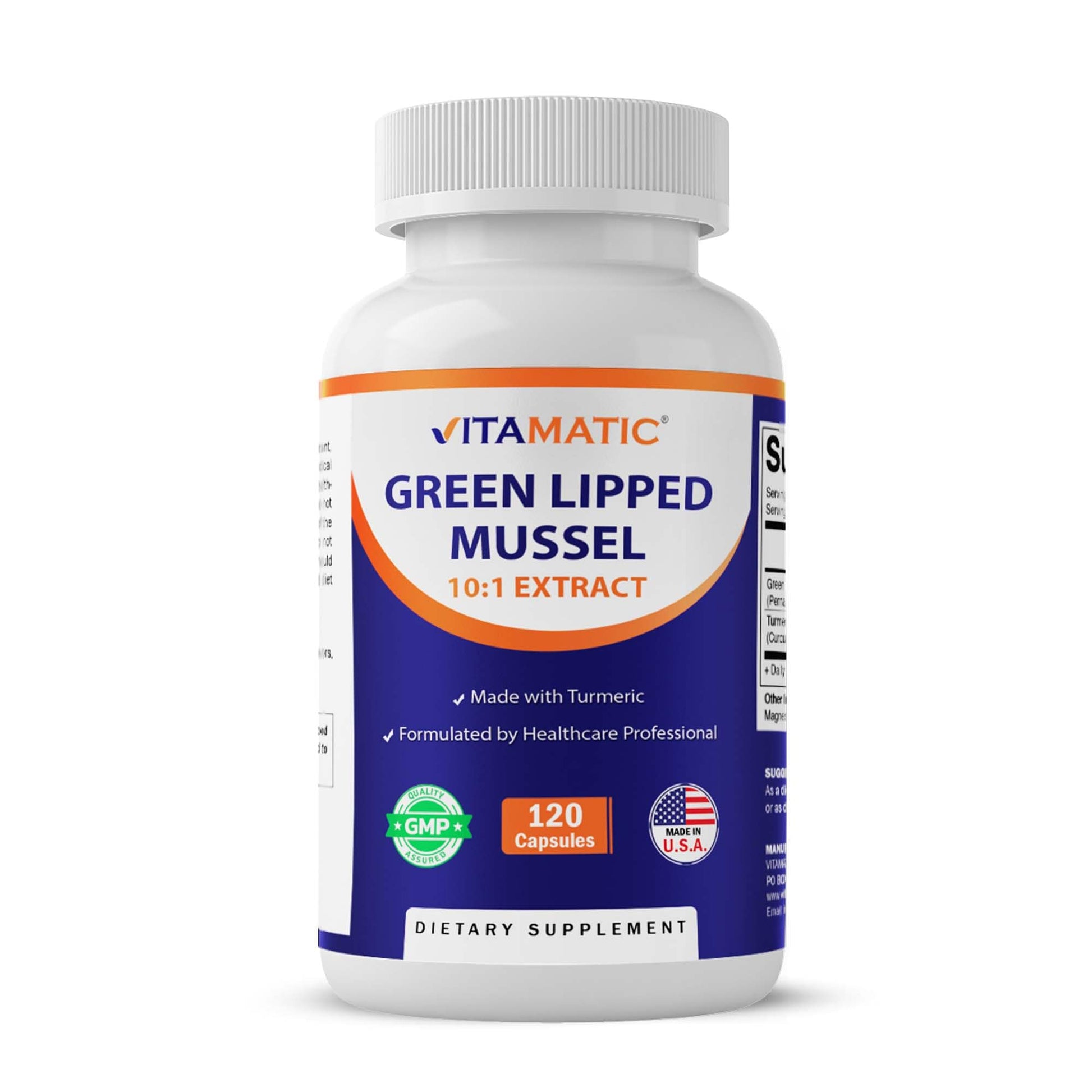 Vitamatic Green Lipped Mussel Capsules with Turmeric 120 Count