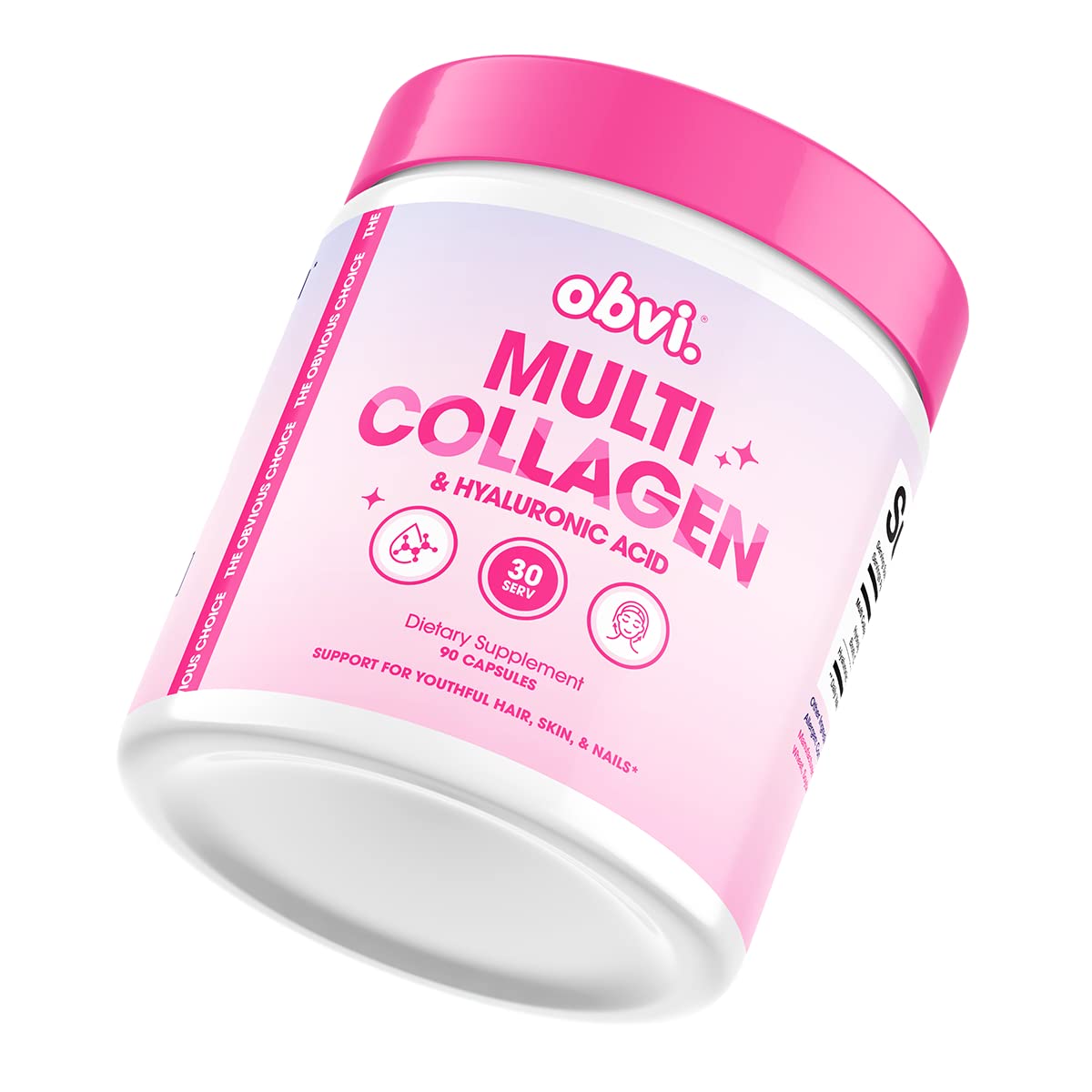 Obvi Multi Collagen Supplement with Hyaluronic Acid 90 Capsules