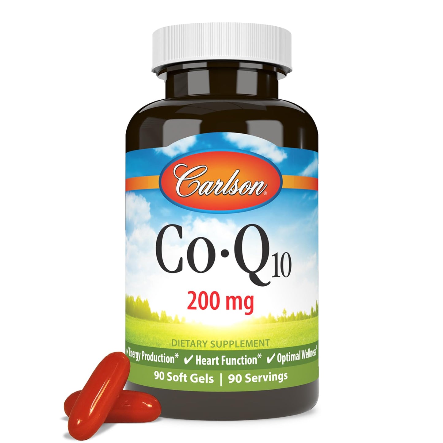Carlson Co-Q10 Co-Enzyme Q10 200 mg Softgel, 90 Softgels
