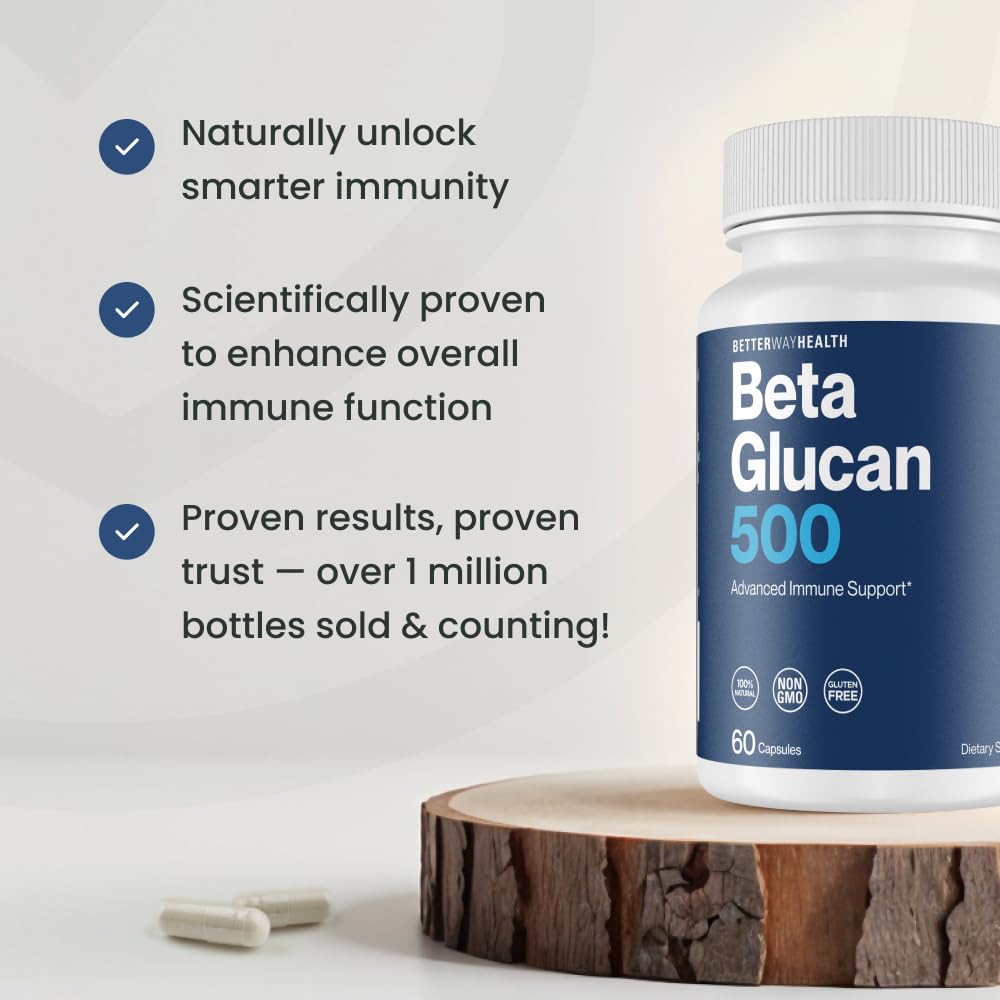 Better Way Health Advanced Immune Readiness Highly Purified 1,3/1,6 Beta Glucan 500mg Capsules 60