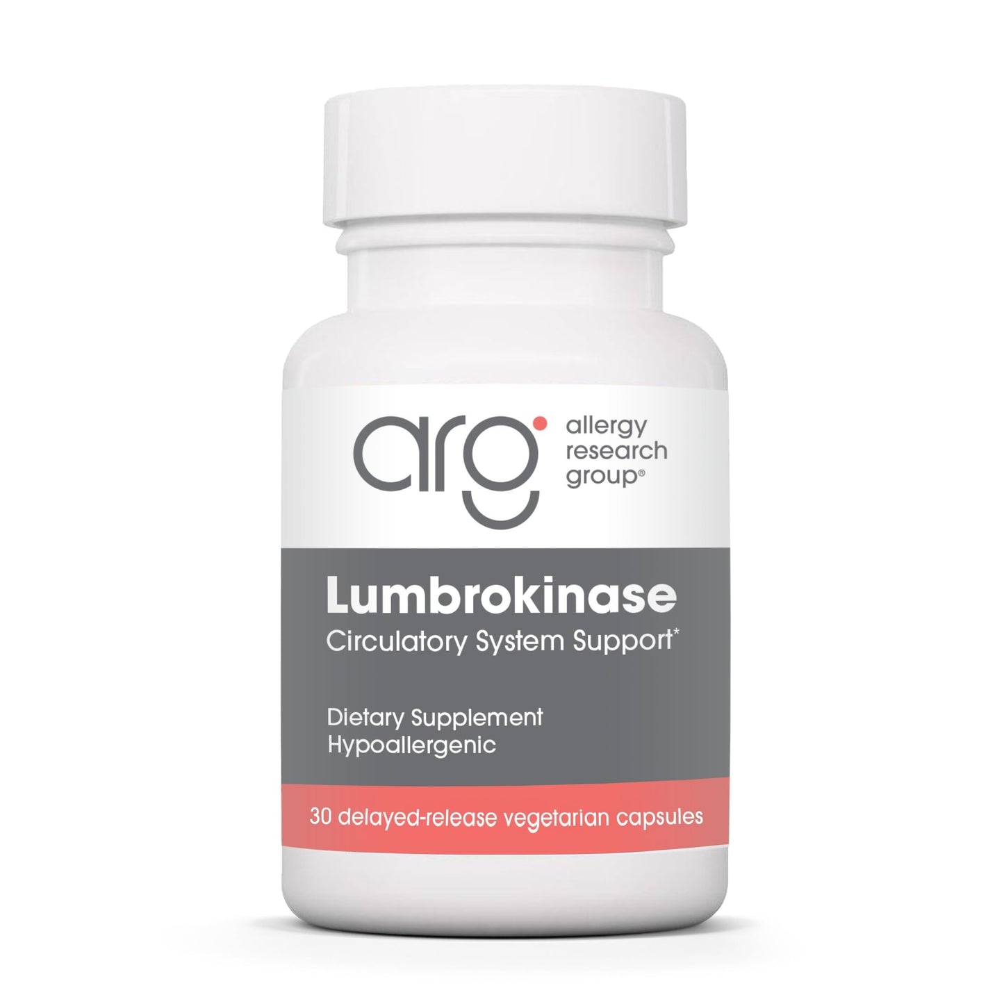 Allergy Research Group Lumbrokinase 32 mg Circulatory System Support Delayed-Release Capsules, 30 Capsules