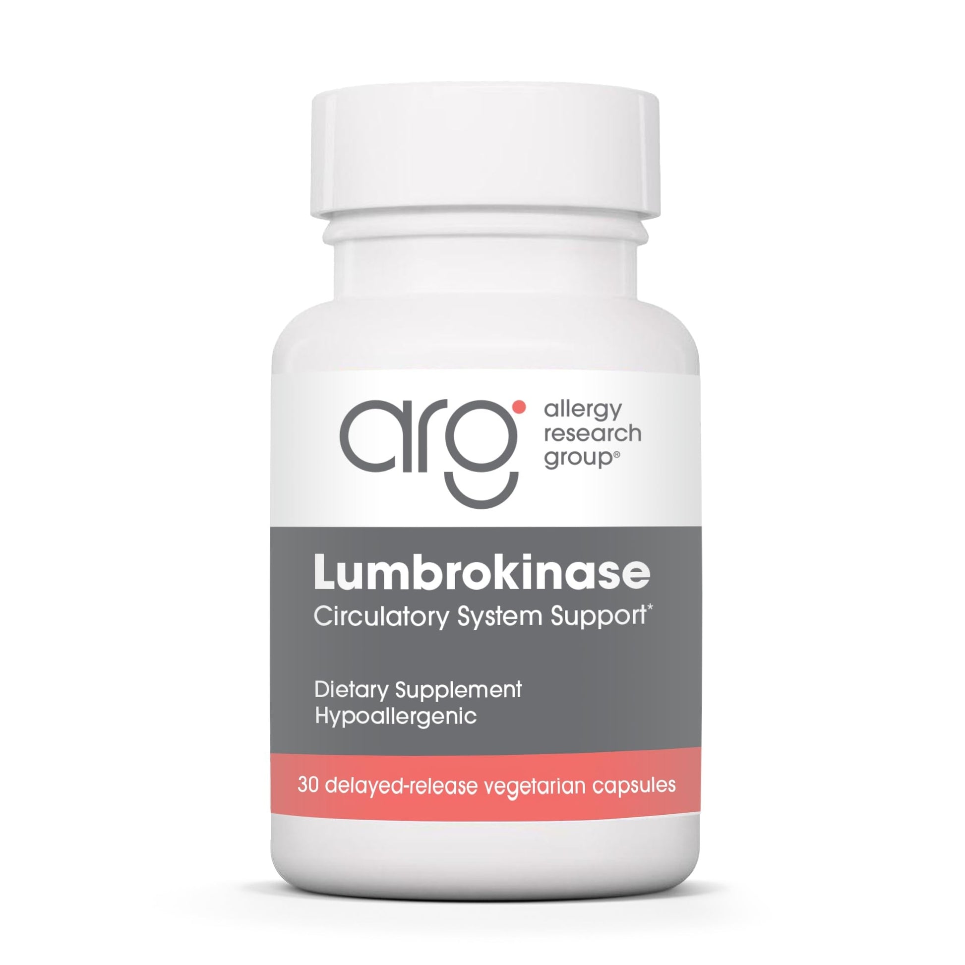 Allergy Research Group Lumbrokinase 32 mg Circulatory System Support Delayed-Release Capsules, 30 Capsules