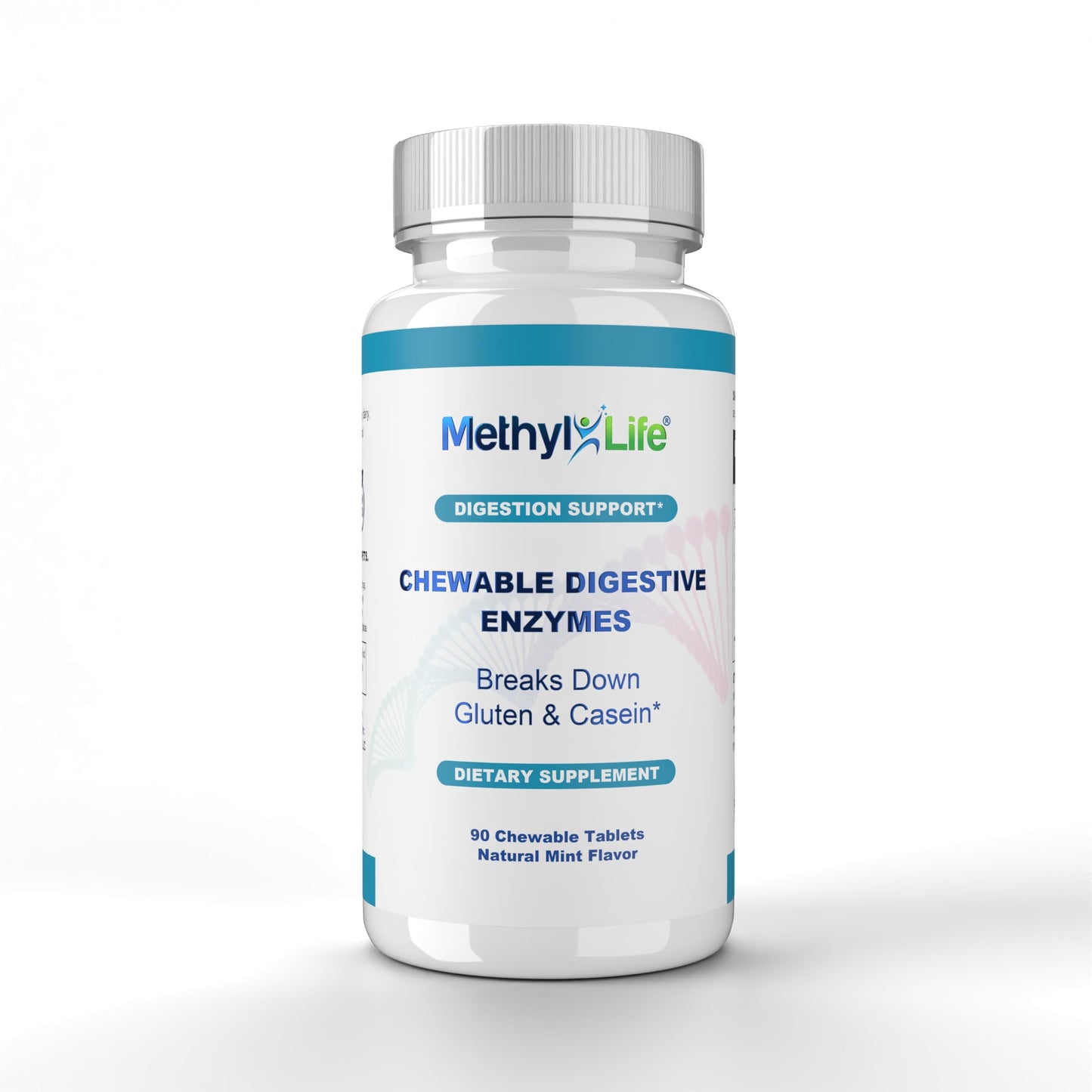 Methyl-Life Chewable Digestive Enzymes – Broad-Spectrum Plant-Based Enzyme Blend, Tablets, 90 Count