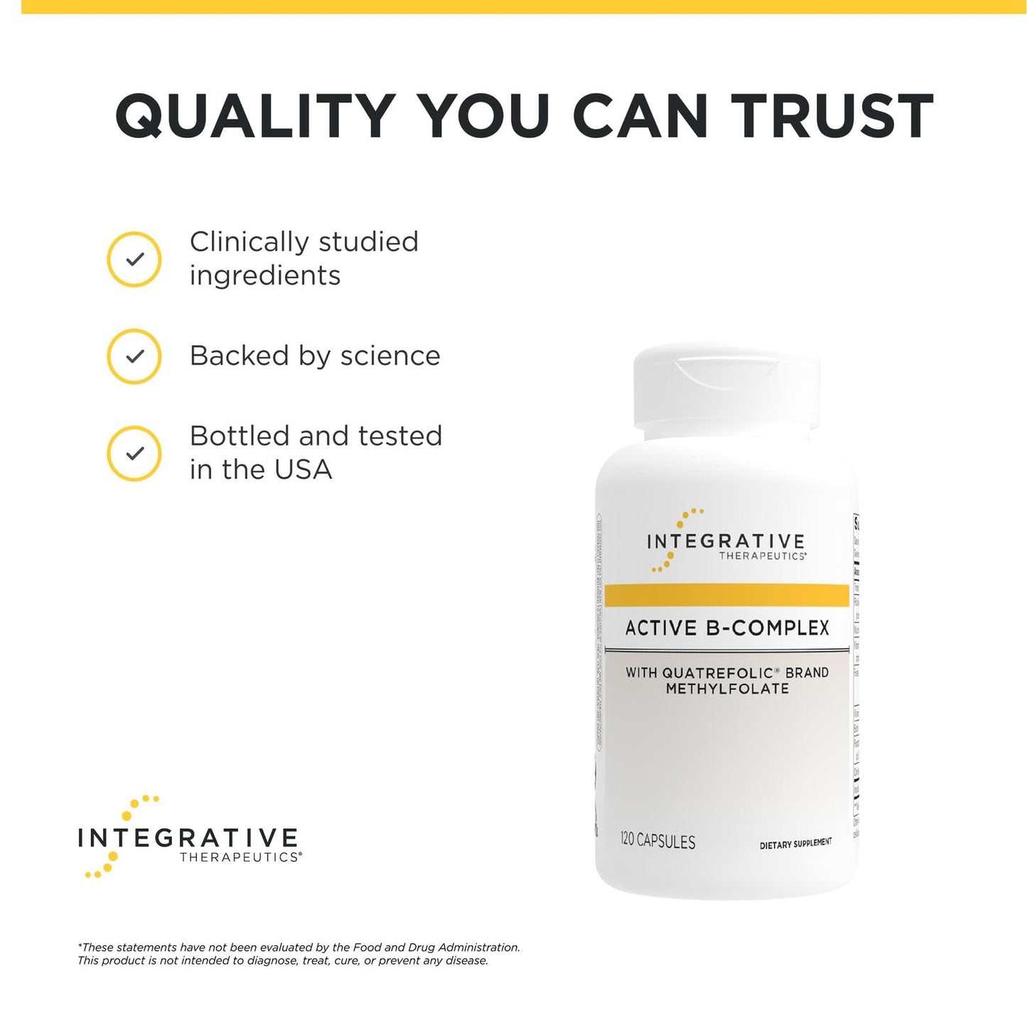 Integrative Therapeutics Active B-Complex - Cellular Energy & Heart Health Support with Vitamins B2, B6 & B12 - Supports Nervous & Immune Systems - Third-Party Tested, Capsules, 120 Count
