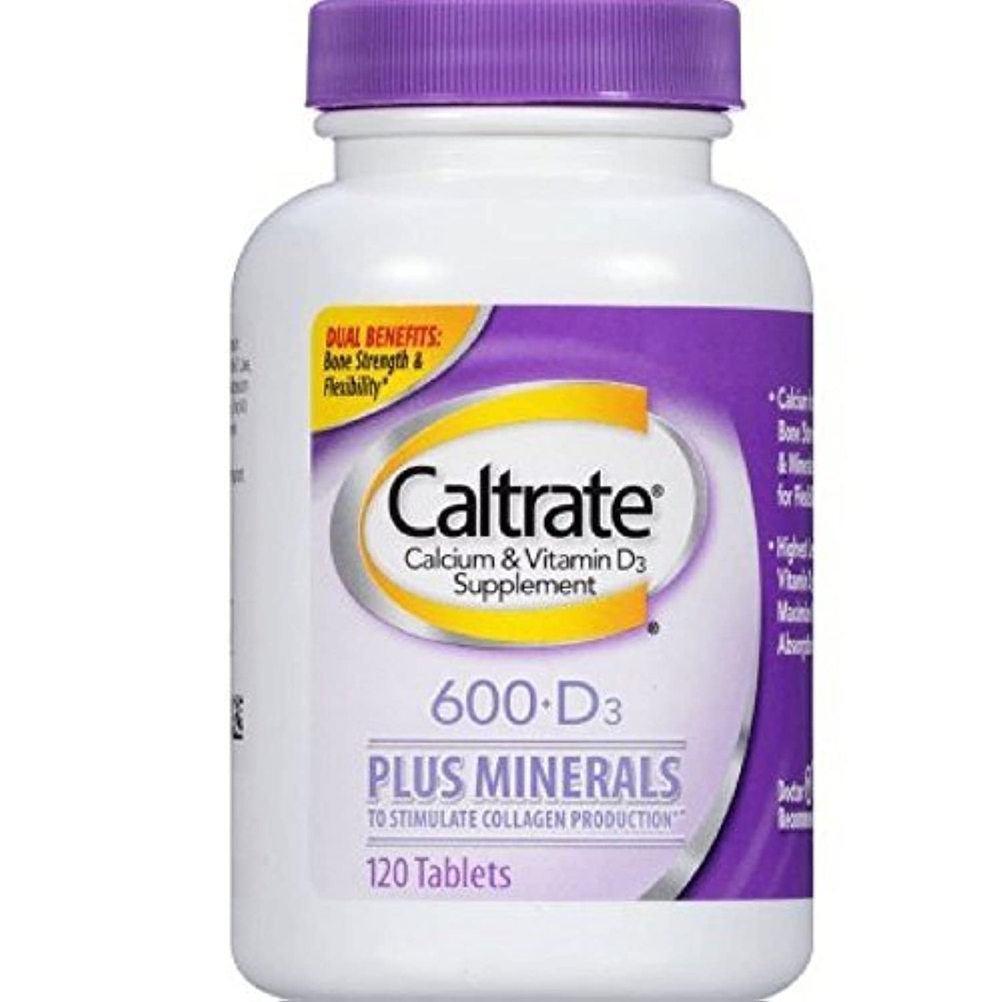 Caltrate Calcium & Vitamin D Plus Minerals, 600+D3 Tablets, 120 Count