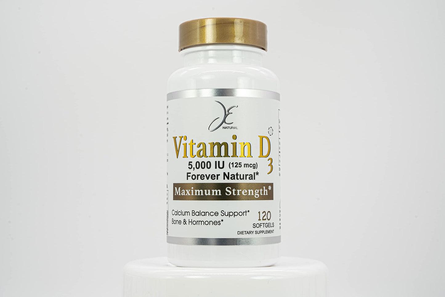 Generic JE Natural Vitamin D3 5,000 IU (Cholecalciferol) Softgels 120 Count