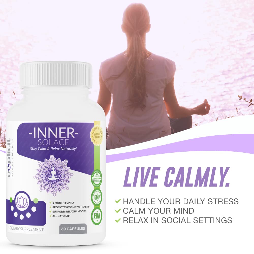 eXplicit Supplements Inner Solace Stay Calm & Relax Naturally – Mental Focus 60 Capsules