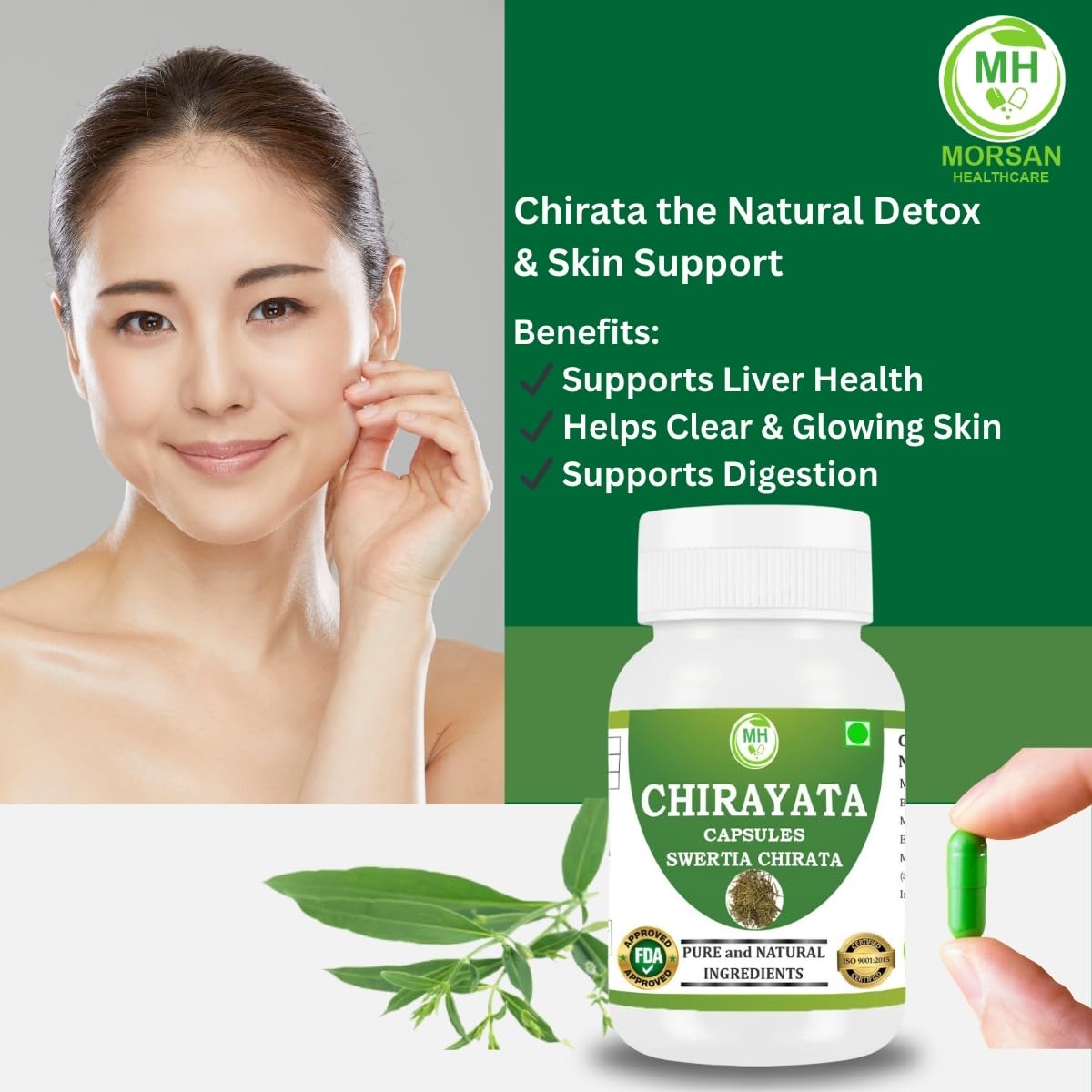 Morsan Healthcare Chirayata Capsules 60 Count