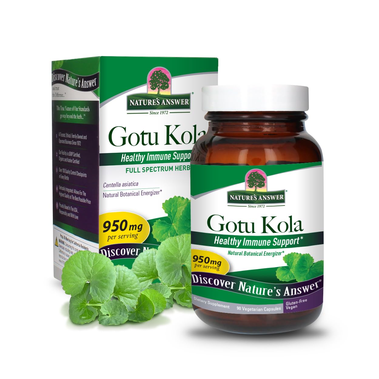 Nature's Answer Gotu-Kola Herb Vegetarian Capsules, 90 Count