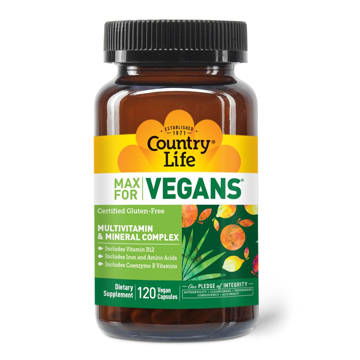 Country Life Max for Vegans Multivitamin Capsules 120 Capsules