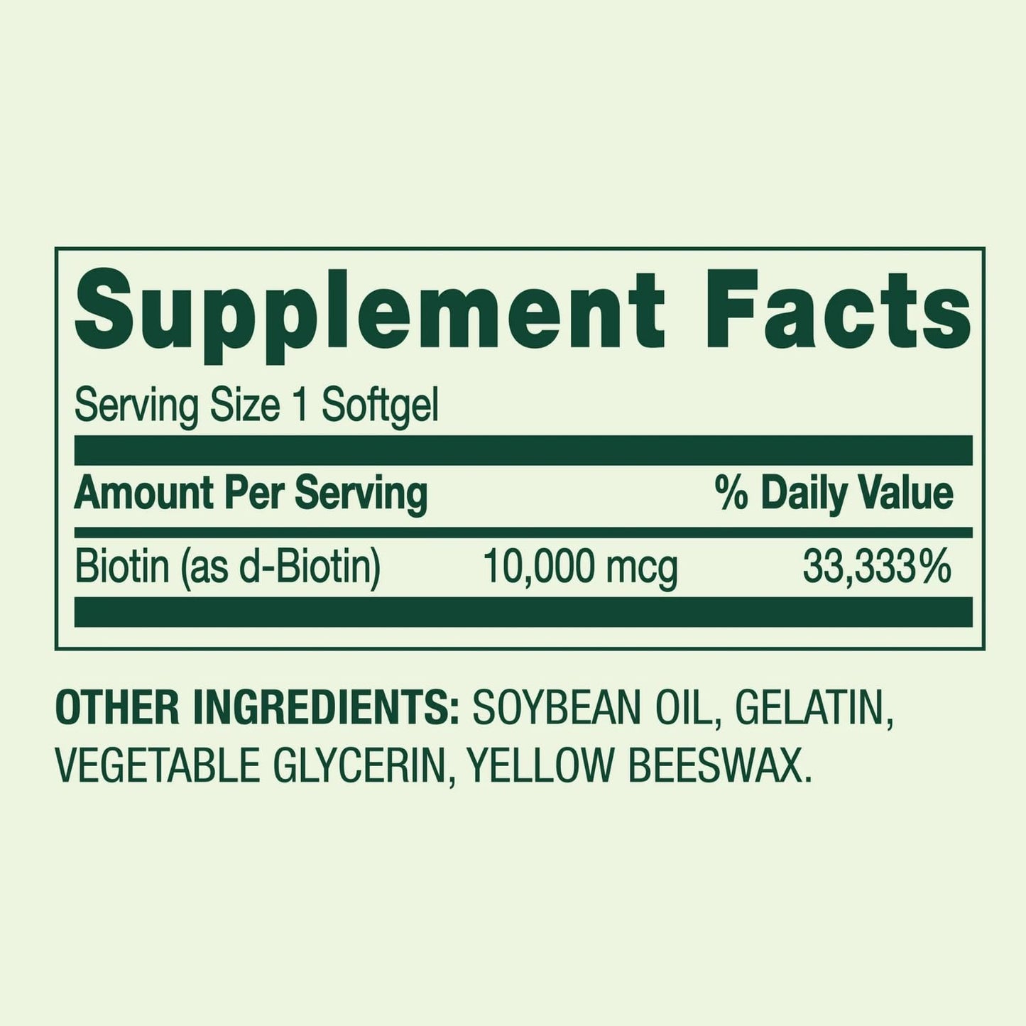Generic Biotin Hair Skin Nails Softgels 10,000 mcg, 120 Softgels