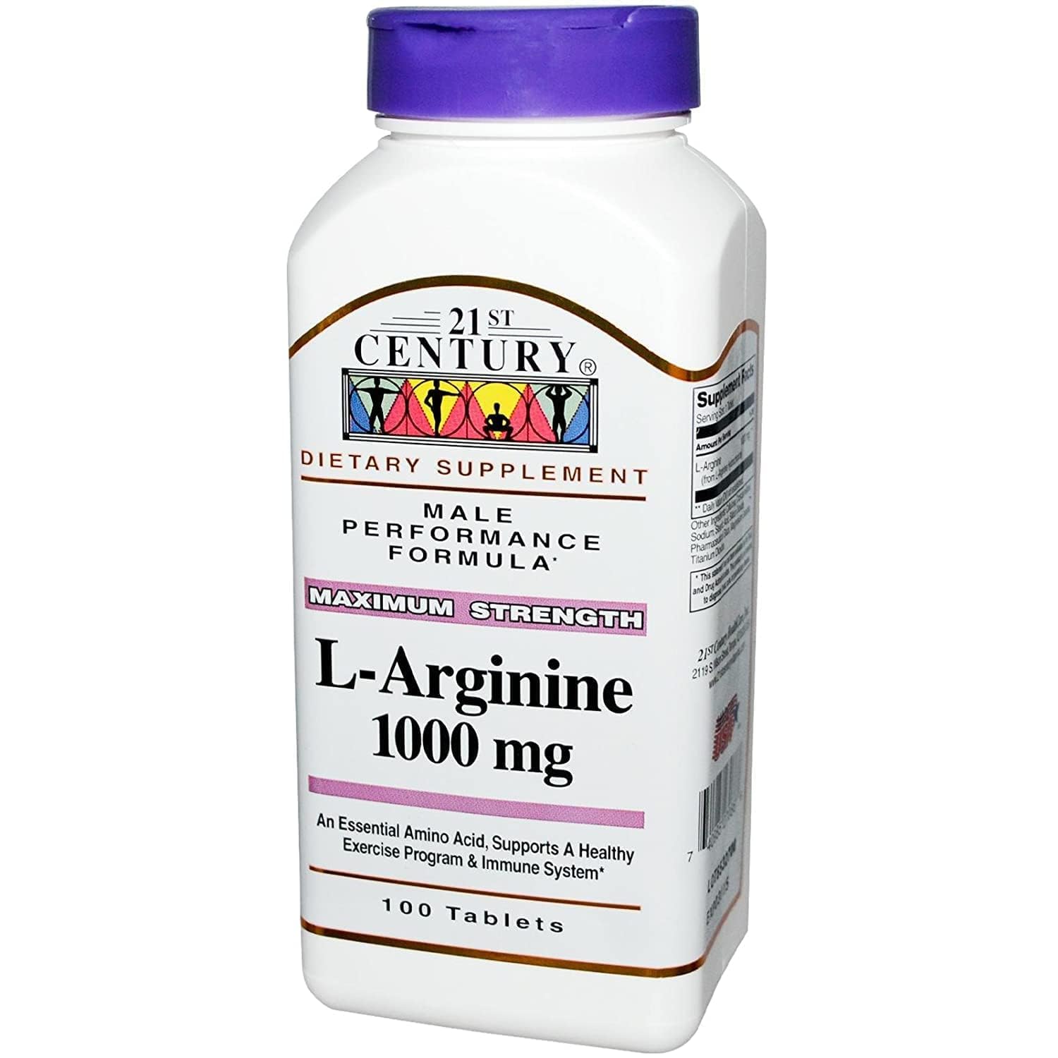 21st Century L-Arginine 1000mg Maximum Strength 100 Tablets