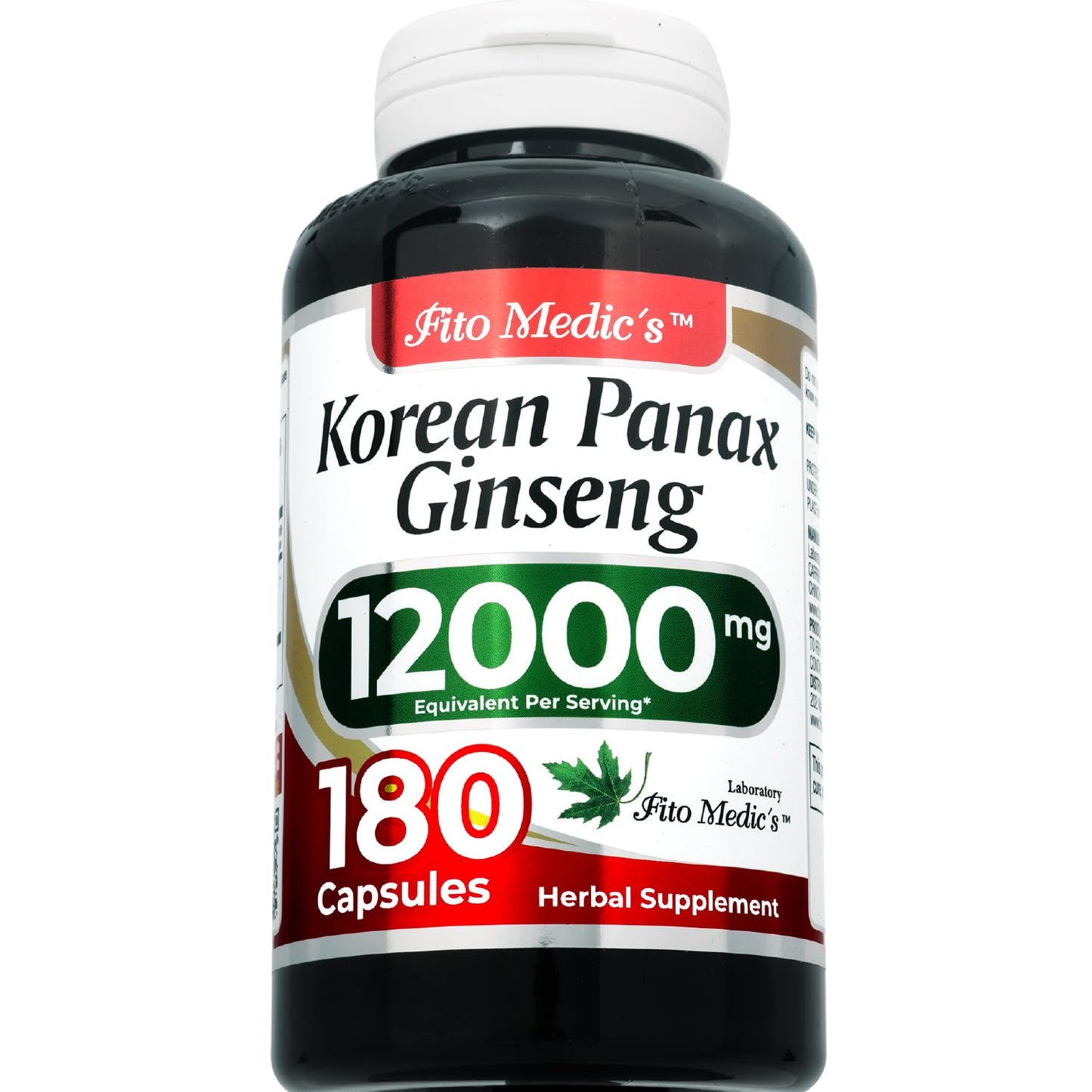 FITO MEDIC'S Korean Ginseng Root Panax Ginseng Capsules 180 Capsules